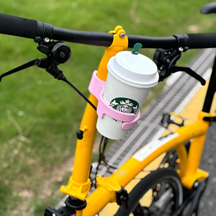 适用brompton小布折叠自行车配件水壶架快拆便携奶茶咖啡架水杯夹