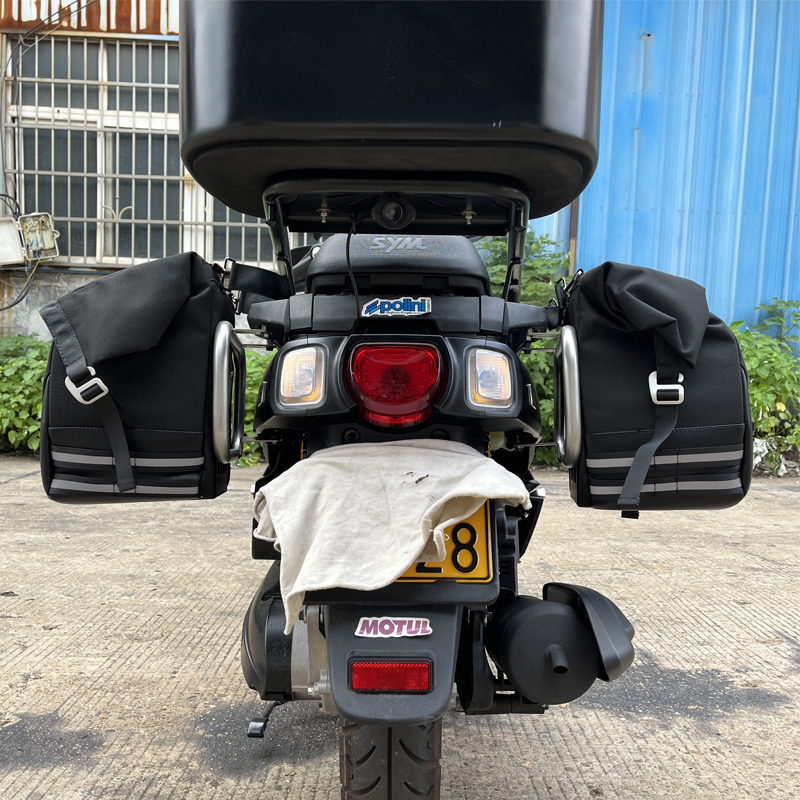 摩托车帆布边包自行车侧边包驮包复古通用牛津布防水骑士包旅行包