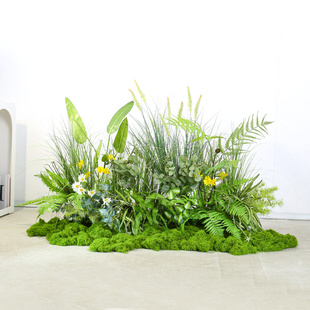 仿真绿植花艺摆件室内装饰假花丛仿生狗尾巴草花卉橱窗花池仿真花