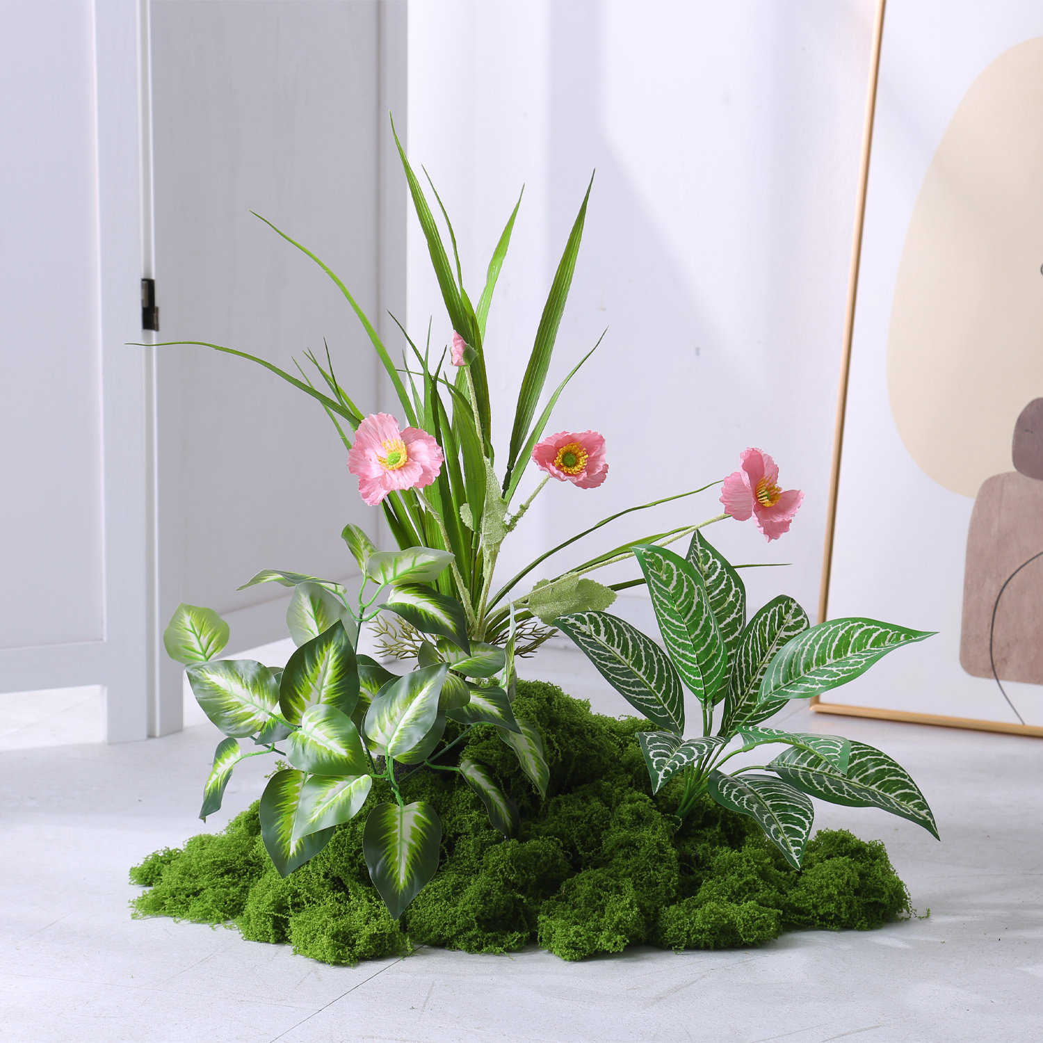 仿真绿植造景室内景观橱窗楼梯下