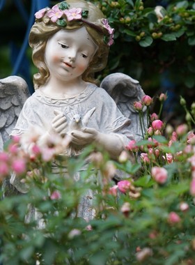 庭院户外露台树脂天使可爱风摆件