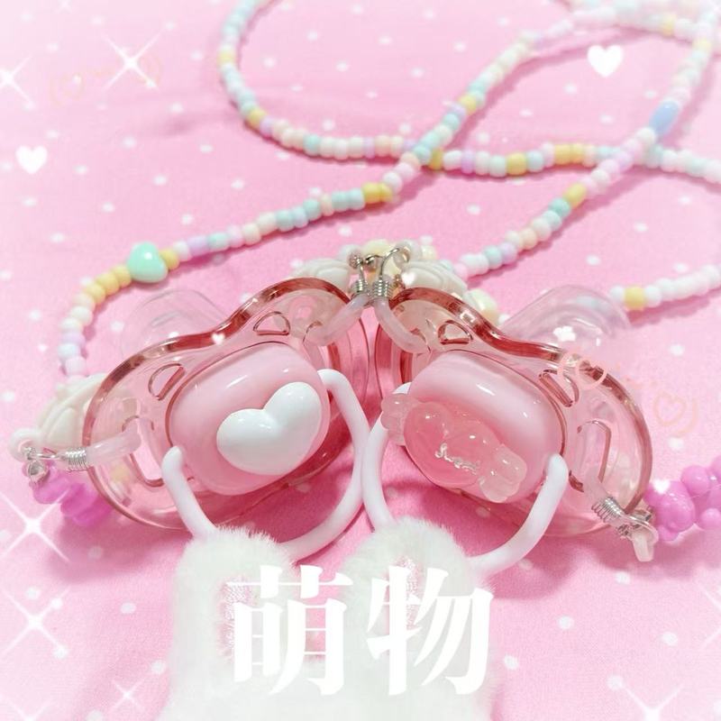 安抚奶嘴成人可爱日系女儿服成人安抚奶嘴透明软妹爱心蝴蝶结糖果