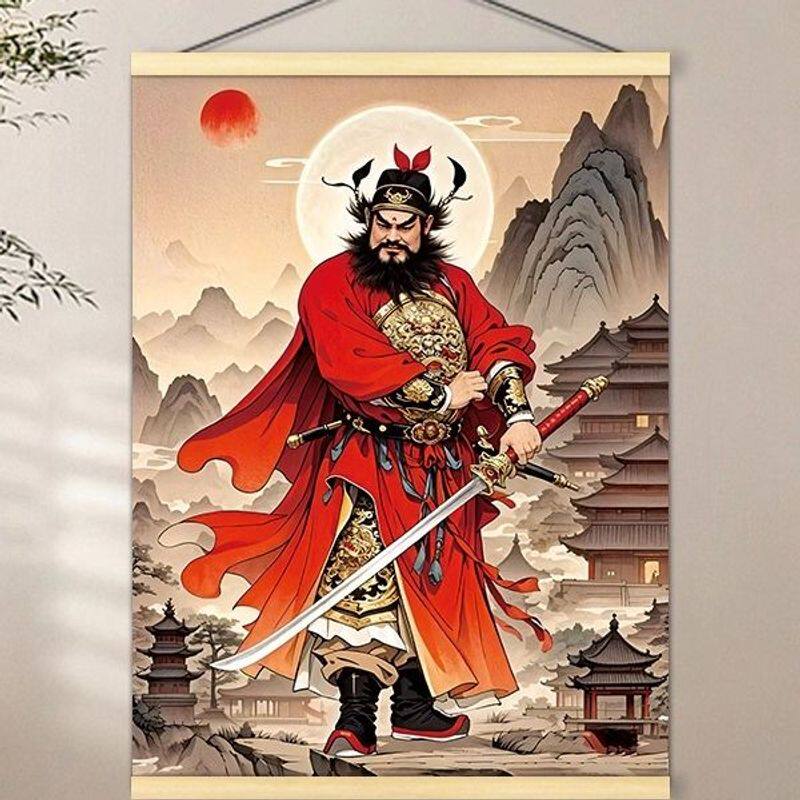 钟馗驱邪图门神钟馗画像挂画玄关客厅贴钟馗图海报招财镇宅保平安