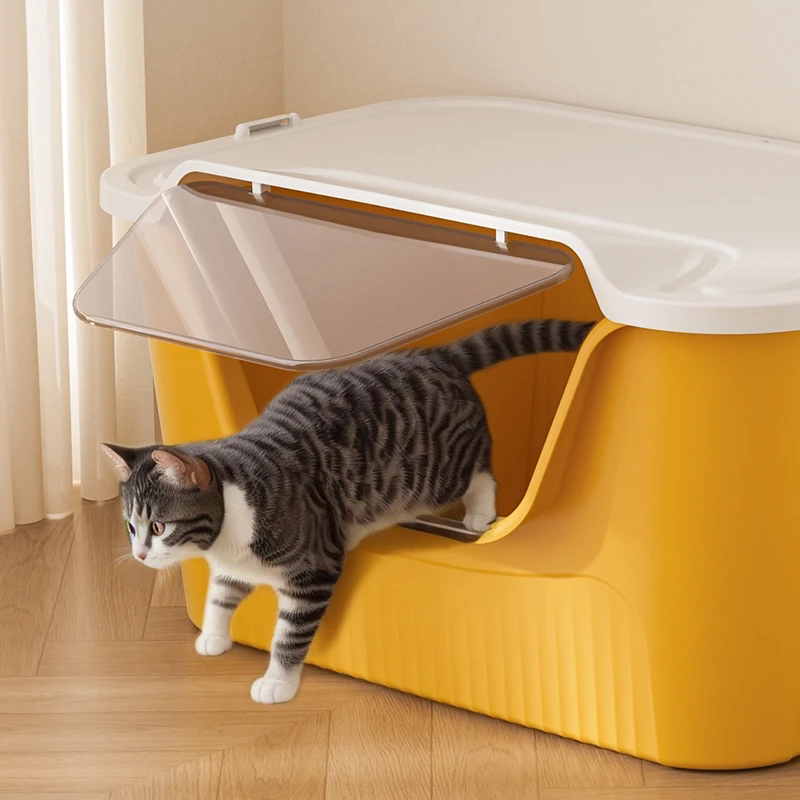 猫砂盆盖子超大号猫砂盆开放式带盖防外溅猫厕所特大号猫沙盆子半