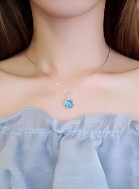 耳边风Design蓝宝锁骨链女轻奢30
