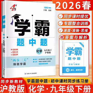 2026春季4星学霸题中题化学九年级下册沪教版初三9年级下化学同步课时提优专题整合提优根据新教材编写