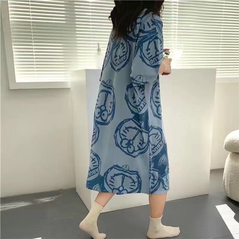 夏季睡衣女睡裙薄款短袖宽松家居服大码学生甜美卡通可爱2025新款