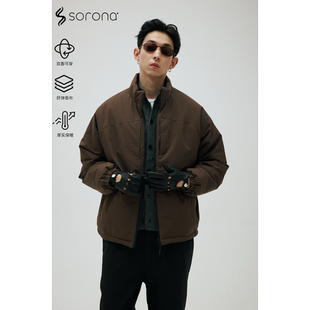 BCALM 日系宽松索罗娜棉衣秋冬立领夹棉加厚外套 双面穿棉服