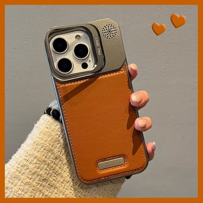 金属镜头支架苹果素皮纹无边框壳