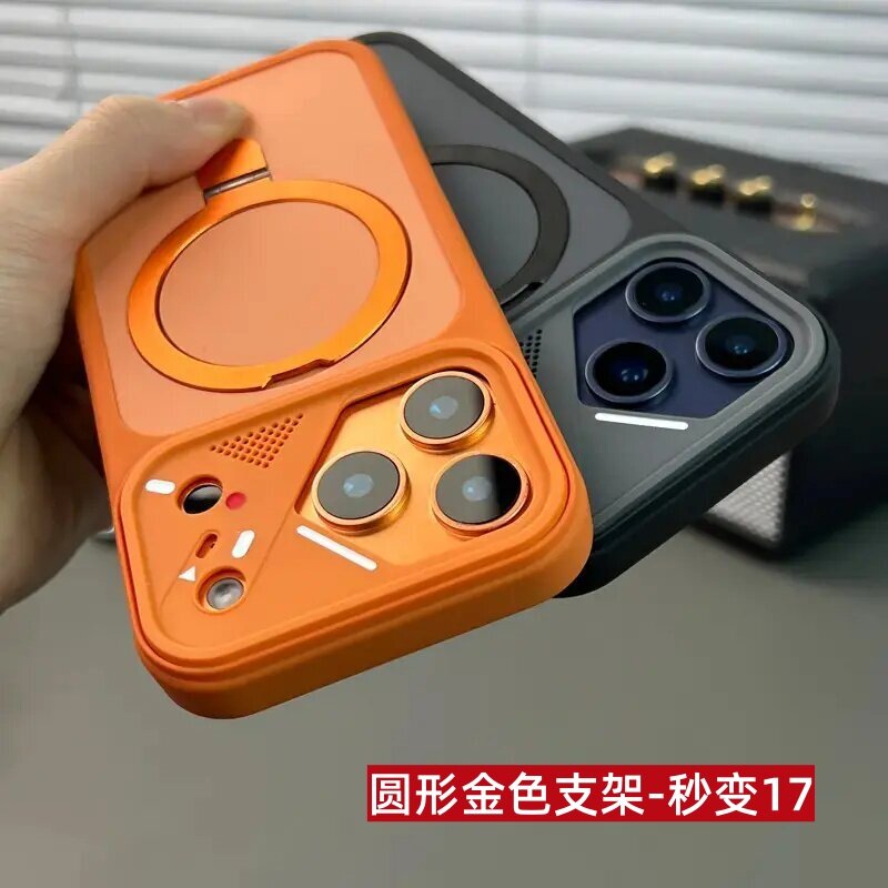 秒变创意镜框磁吸支架适用苹果17手机壳iPhone16promax大孔散热15promax创意镜框14简约13透明全包12防摔保护