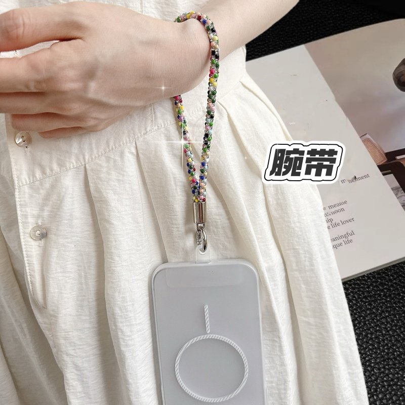 奢华糖果炫彩带钻手腕挂绳送夹片