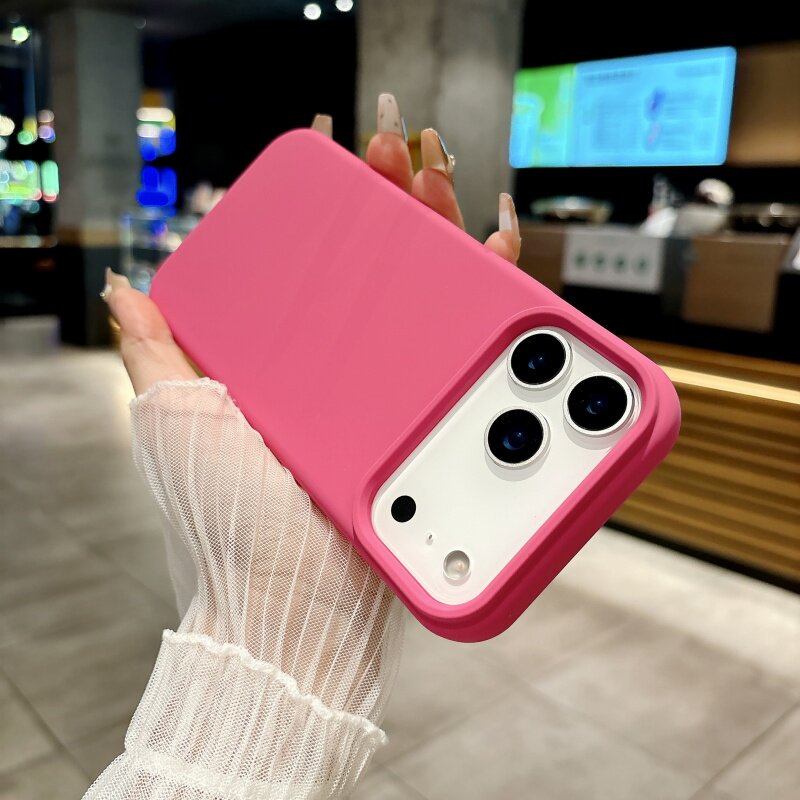 带相机按键适用iphone17手机壳液态硅胶防指纹16大孔15pro肤感14plus苹果13proMax高级感12防摔保护套纯色11