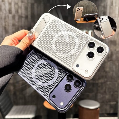 适用苹果17手机壳蜂窝散热16plus