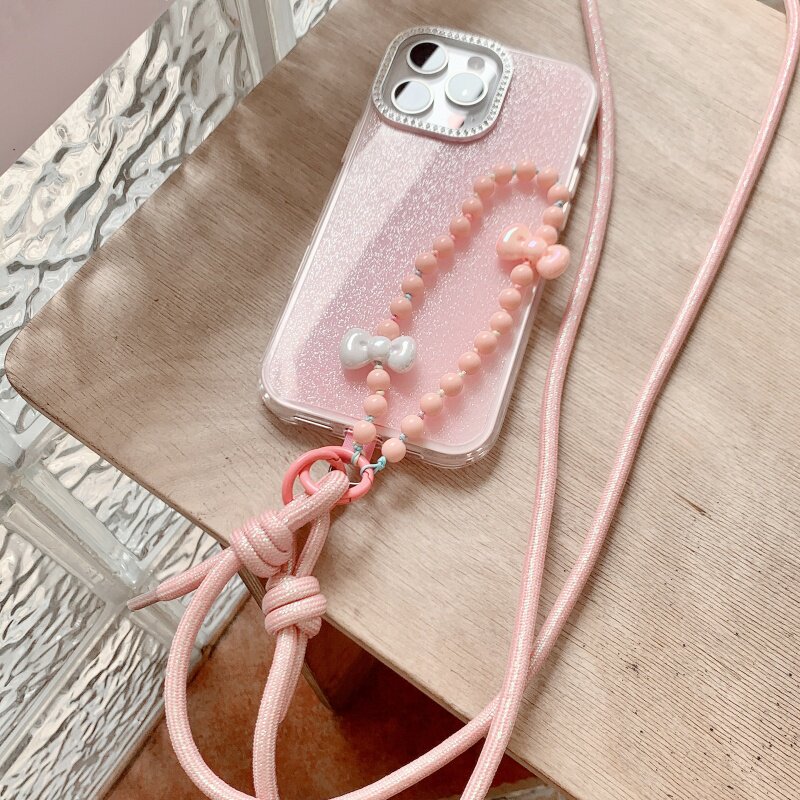 双色蝴蝶结星光长绳带防丢卡片