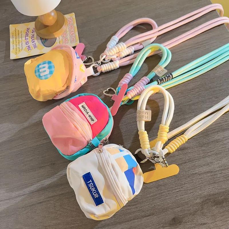 彩色包包耳机手机跨跨绳斜书包斜
