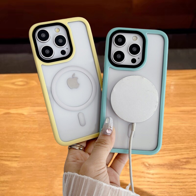 适用苹果16手机壳新款马卡龙二合一16pro透明高透全包防摔iPhone15promax硬背套简约14不发黄13磁吸软边大孔