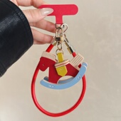 皮质挂件马手绳摇摇木马皮绳手机挂链手提手腕挂饰通用手机壳手绳