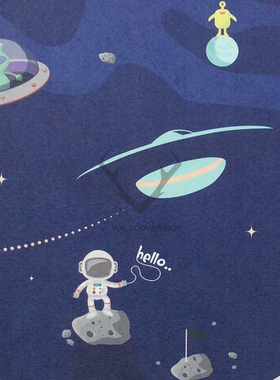 男孩宇宙太空背景无缝壁画墙布YOB081401 081402 081403 081701K