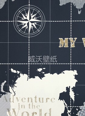 MONKI 儿童卡通男孩地图背景墙纸壁纸MK62171 62172 62173 62174