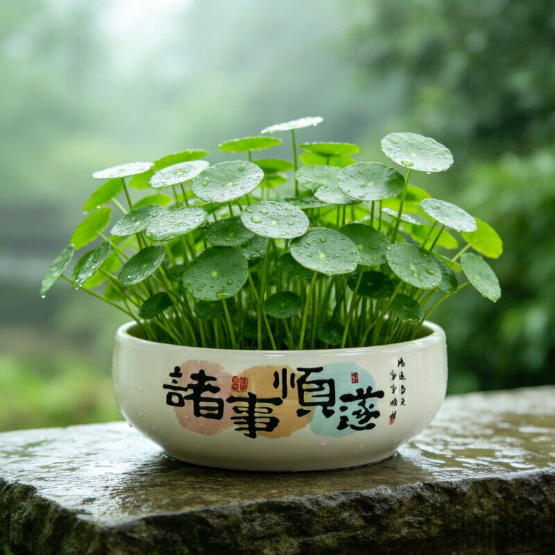铜钱草花盆陶瓷大号无孔水仙专用一叶莲碗莲盆桌面大口径水培花盆