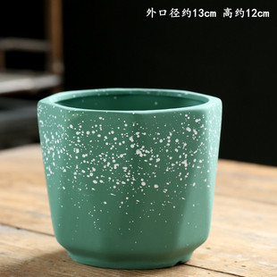 花盆陶瓷简约大号特价清仓八边形彩色个性创意虎皮兰绿萝多肉花盆