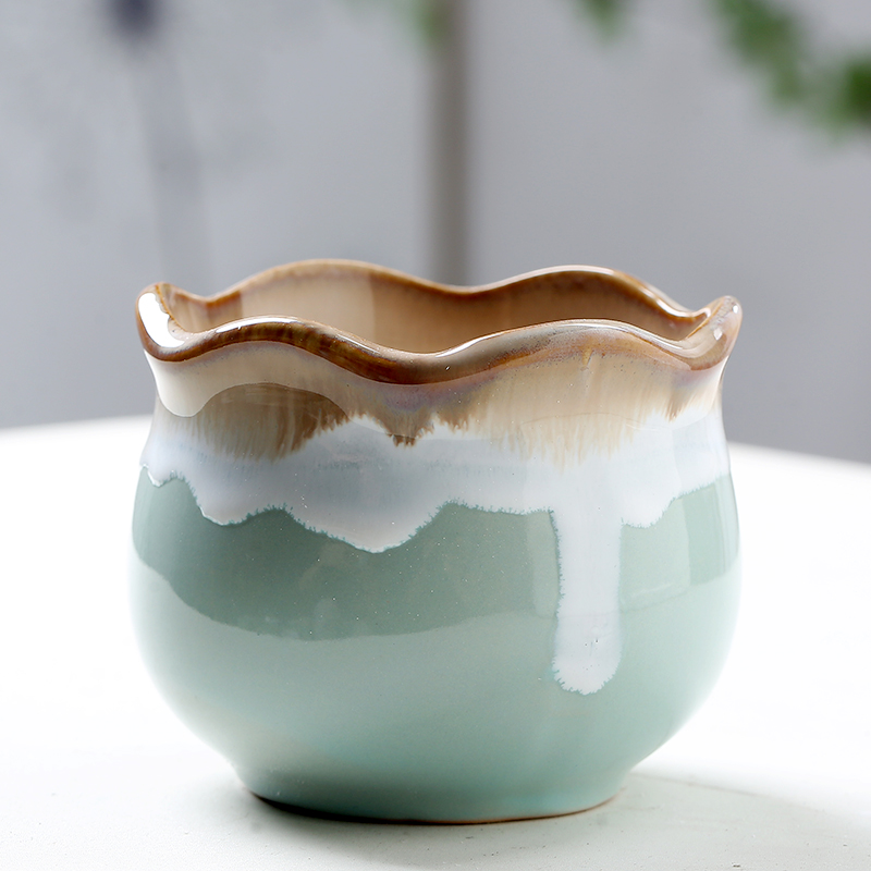 【多肉花盆潮流简约陶瓷花盆】