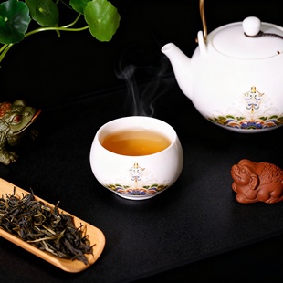 高颜值羊脂玉禅定主人杯家用陶瓷专用一人杯泡茶杯品茗杯带礼盒装