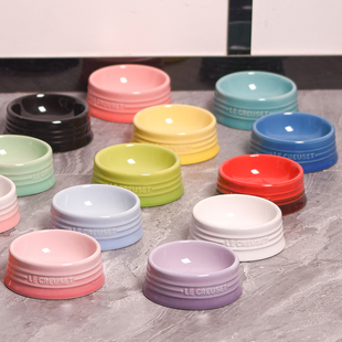 狗碗陶瓷宠物碗矮脚防打翻护颈单个食盆大口径喝水猫咪双碗大容量