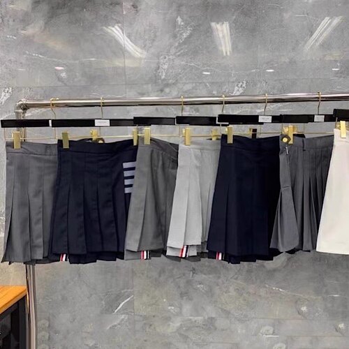 tb正确版前短后长不对称百褶裙