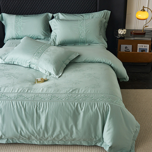 60支全棉纯棉长绒棉床上四件套被套床单高支高密AB版四季款床品4