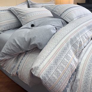 2025新款100%全棉磨毛四件套加厚纯棉秋冬床单被套床笠款床上用品