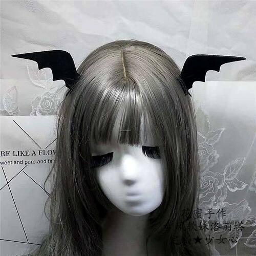 洛丽塔cos小恶魔发箍哥特暗黑lolita发夹万圣节蝙蝠翅膀头饰发饰