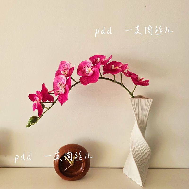 仿真9头蝴蝶兰高档客厅假花装饰中秋节拜月娘插花篮婚庆布置花艺