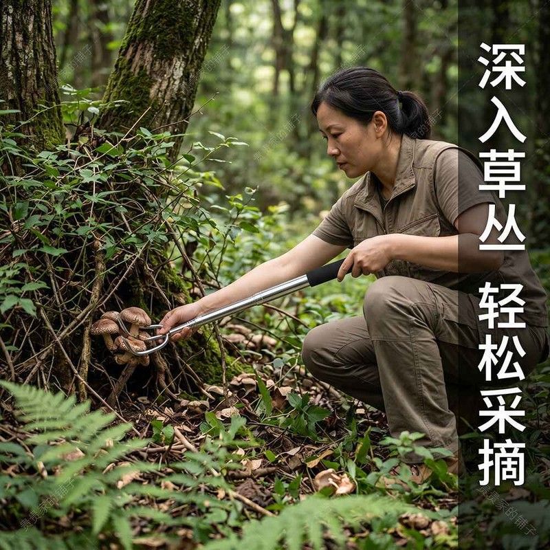 捡蘑菇神器镰刀捡菌子神器可伸缩找菌子采蘑菇拾菌工具小耙子采菌