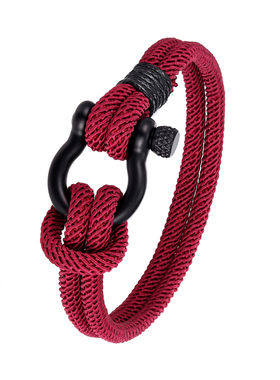 Fashion Camping Parachute Rope Lucky Bracelet Men Stainless