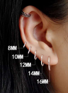 2024New 1 Pair Small Hoop Earrings 925 Sterling Silver Circl