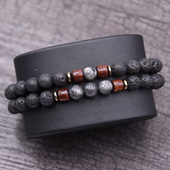 bracelet beads set Couple natural Stone lava homme
