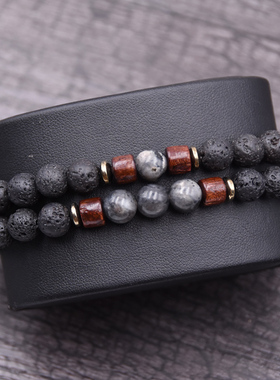 Couple bracelet set natural Stone bracelet beads lava homme