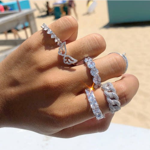 40 Styles Promise ring Real Sterling silver AAAAA Cz Stone