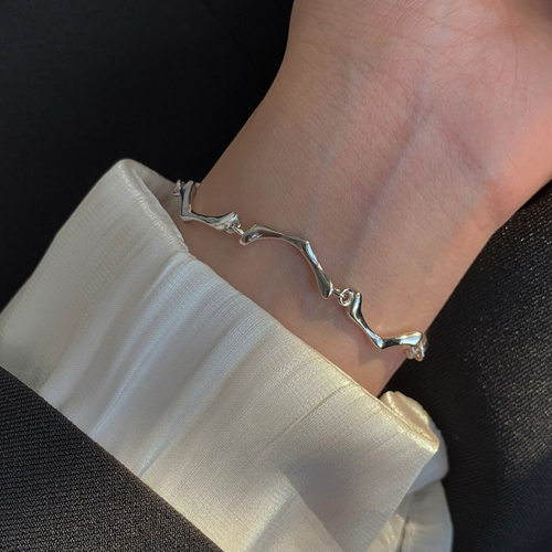 2023 New s925 sterling silver bone bracelet ins niche design
