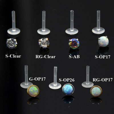 1 Pc Lip Labret Prong Piercing Setting Zircon Tragus Cartil