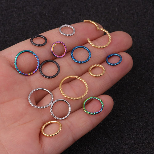 1PC 6mm to 12mm 16g Stainless Steel Hinged Segment Clicker