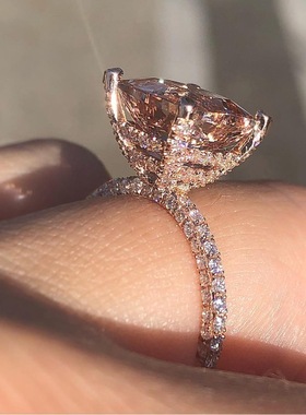 Vintage ring Rose Gold Filled Cubic Zirconia Party Wedding