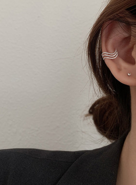 2021 NEWs925 sterling silver twist wave three-layer ear clip