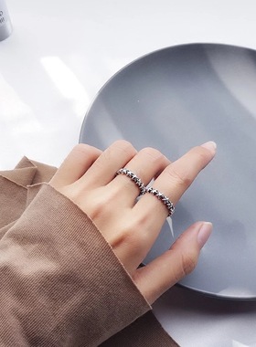 Real 925 Sterling Silver vintage star Ring For Fashion Wome