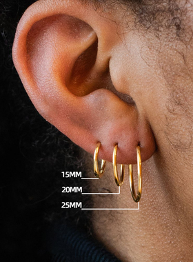 Gold Color Small Hoop Earrings Stainless Steel Circle Round
