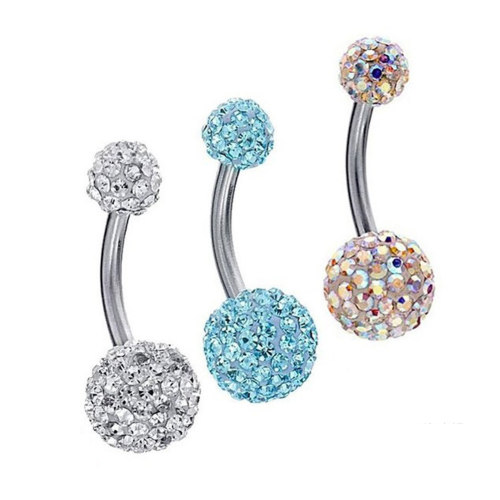 2021 Mix Color Belly Button Rings Navel Piercing Bar Double