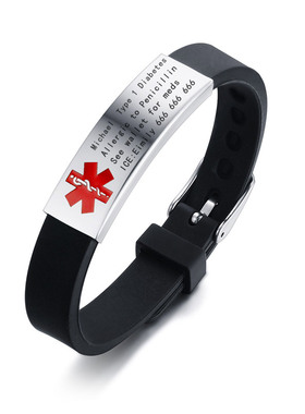 Vnox Engravable Medical Alert ID Bracelet DIABETES EPILEPSY