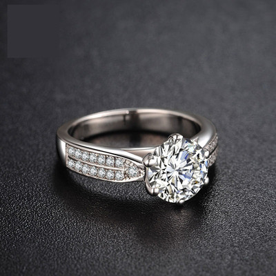 925 sterling silver platinum plated D color moissanite starl