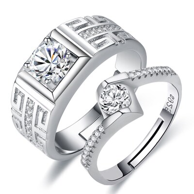 Couple ring female diamond ring simulation zircon wedding